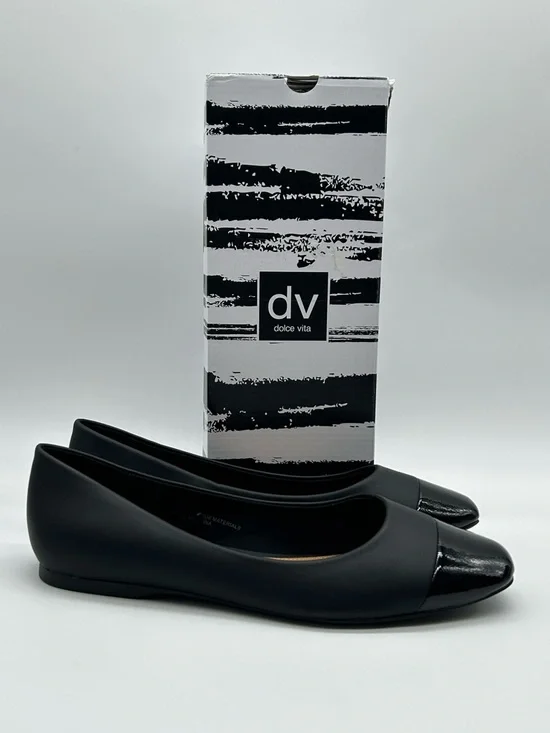 DV by Dolce Vita Malanie Toe Cap Ballet Flats Black Vegan Shoes Size 8 NWB - Picture 14 of 14